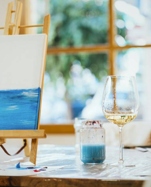 Art and Wine Workshop. Art Therapy: Wine and Paint for Relaxation